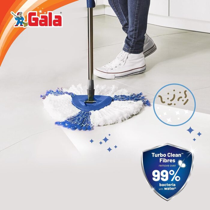 Gala Turbo Triangular Spin Mop Handle with Refill, Durable Replacement Handle with Rubber Grip For Turbo Spin Mop - Image 5