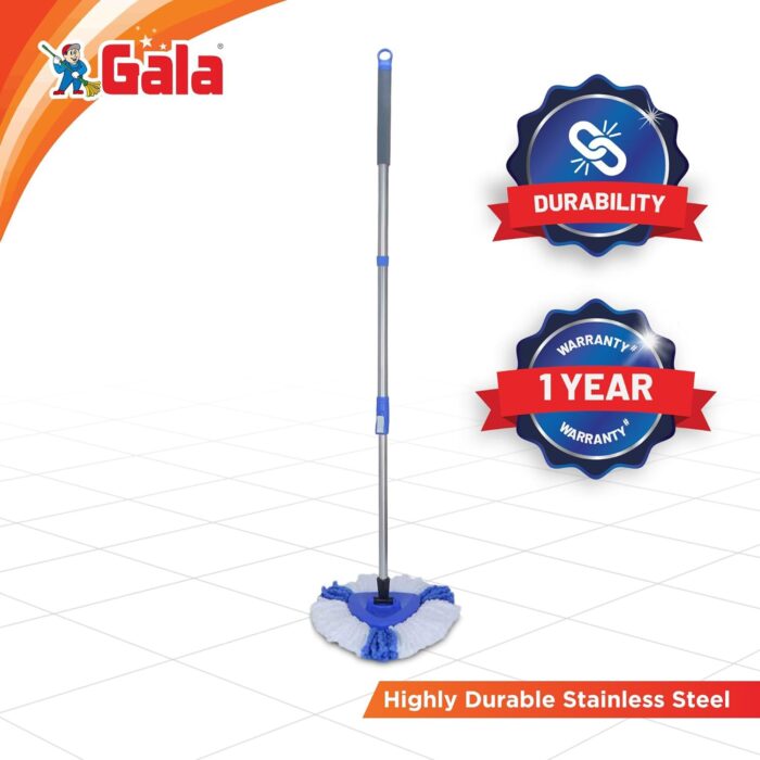 Gala Turbo Triangular Spin Mop Handle with Refill, Durable Replacement Handle with Rubber Grip For Turbo Spin Mop - Image 3
