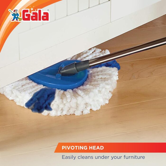 Gala Turbo Triangular Spin Mop Handle with Refill, Durable Replacement Handle with Rubber Grip For Turbo Spin Mop - Image 7