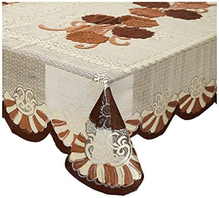 krishna enterprises  Center Table Cover|Cotton Center Table Cover for Living Room|Table Cloth for 4 Seater|BROWN