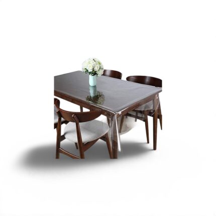 Clear Tablecloth Transparent Cover Heat Resistant & Waterproof PVC for Dining and Coffee Table (Transparent 40 x 60 Inch)