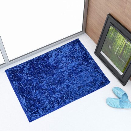 Premium Antiskid Glossy Bathmat (15x23 in) to Transform Your Bathroom at Krishna Home Decor! - BLUE