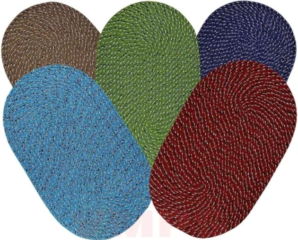 Cotton Oval Doormats, Pack of 5, Hand-woven, Durable, Multicolored, Made in India