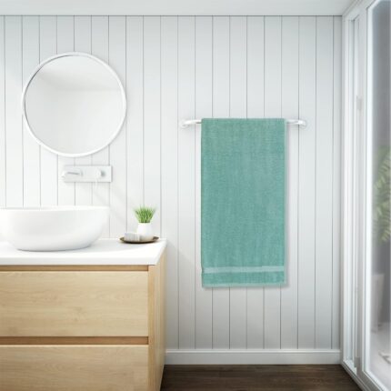 Welspun 100% Cotton Bath Towel Anti Bacterial Bright Colours High Absorbency 380 GSM Light Green Cotton Towels for Bath