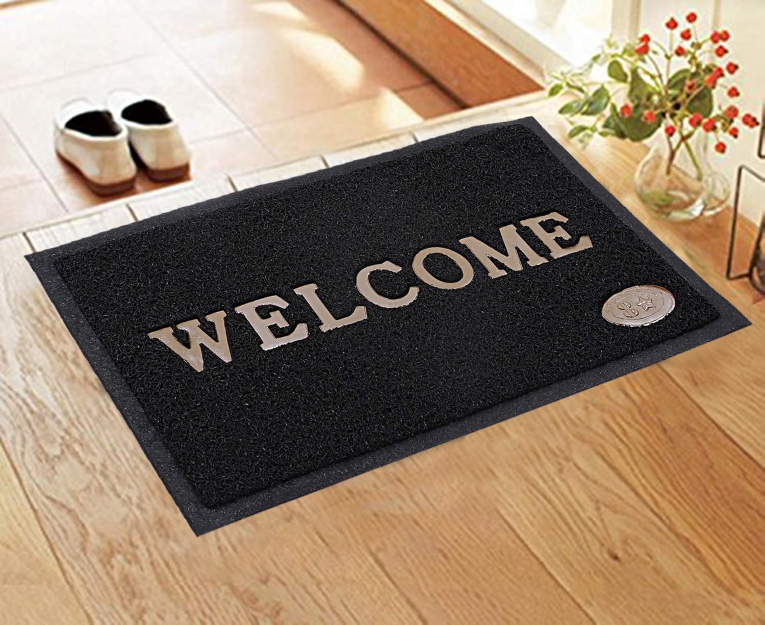 PVC Anti Skid Welcome Door Mat Multi-Colour 35x60 cm Krishna Home Decor
