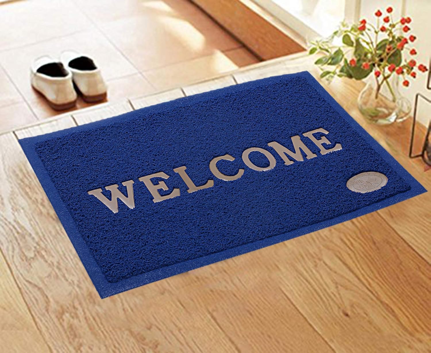 PVC Anti Skid Welcome Door Mat Multi-Colour 35x60 cm Krishna Home Decor