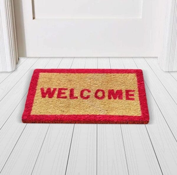 Coir Door Mat 12×18 Inch PVC Backed – Natural Entrance Doormat | Krishna Home Decor