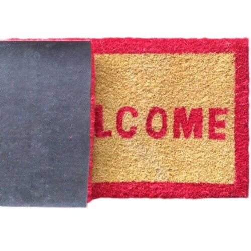 Coir Door Mat 12×18 Inch PVC Backed – Natural Entrance Doormat | Krishna Home Decor