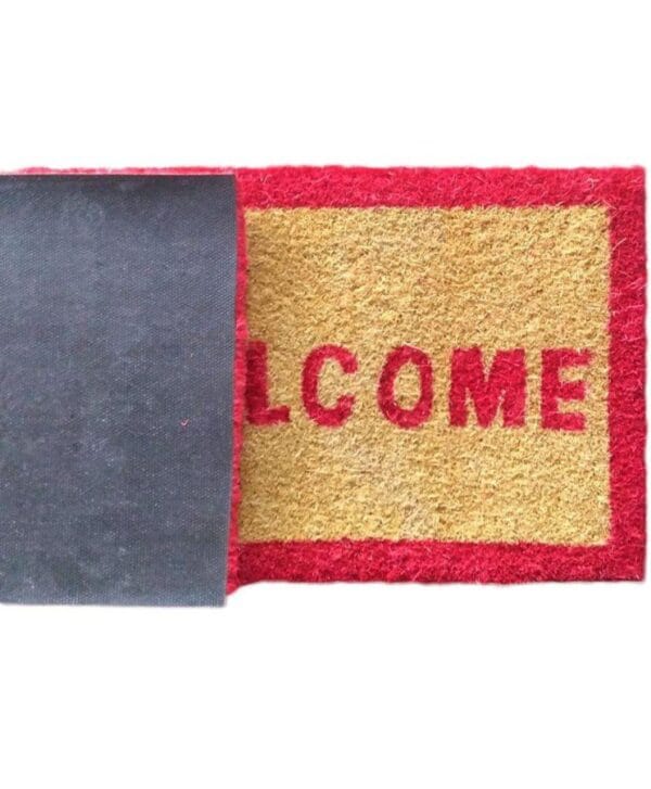 Coir Door Mat 12×18 Inch PVC Backed – Natural Entrance Doormat | Krishna Home Decor