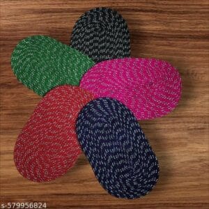 cotton oval jalebi door mat 13x21 inch anti‑slip washable krishna home decor jaleswar