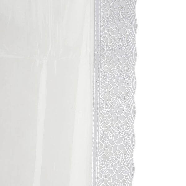 Premium Transparent PVC Table Cloth with Floral Lace – Waterproof & Elegant