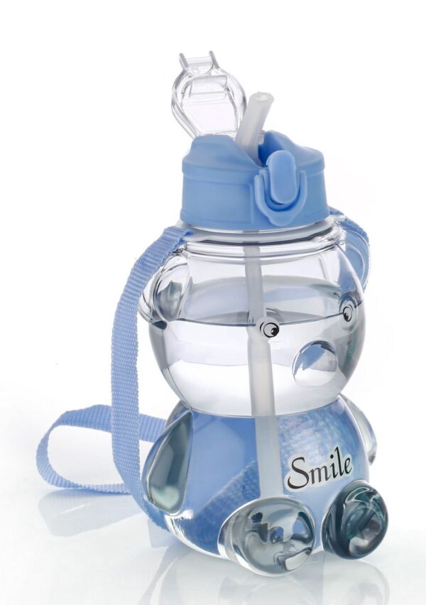 Kids Teddy Bear Water Bottle 650ml with Straw & Sling | Leak Proof Sipper Bottle