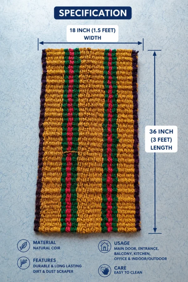 Natural Coir Door Mat 18x36 Inch Natural Coir Door Mat 18x36 Inch Heavy Duty Coconut Fiber Entrance Mat