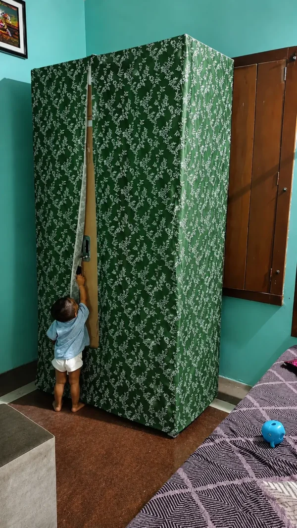 3 Door Godrej Almari Cover 52 x 78 Inch | Dust Proof Wardrobe Cover | Krishna Home Decor