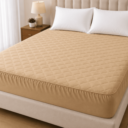 Premium Waterproof Mattress Protector 72 × 78 Inches (King Size) | Terry Quilted Fitted Mattress Cover | Bed Protector | Krishna Home Decor
