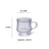 Yera Premium Glass Tea Cup Set of 6 (120ml) – Clear Transparent Small Glass Chai Cups with Handle for Home, Office & Cafe