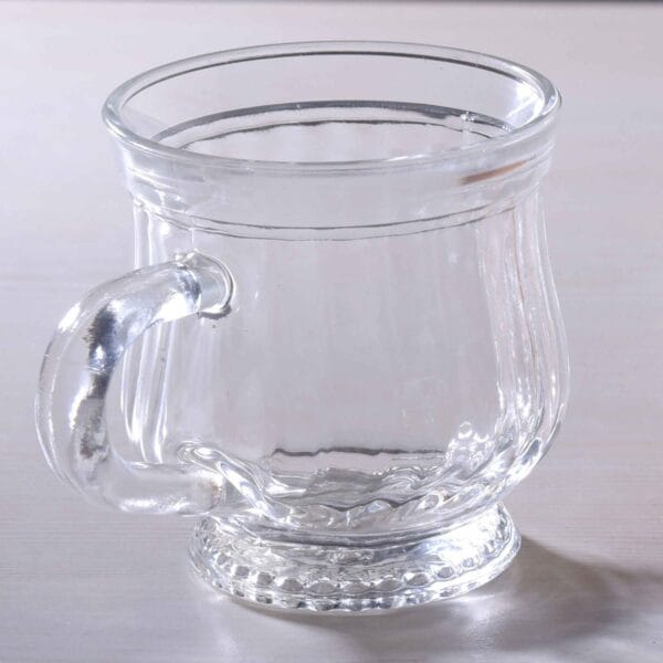 Yera Premium Glass Tea Cup Set of 6 (120ml) – Clear Transparent Small Glass Chai Cups with Handle for Home, Office & Cafe