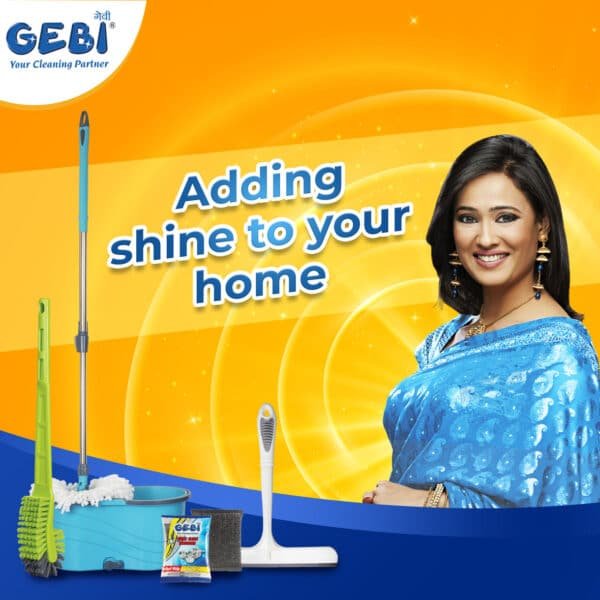 Gebi Super Spin Mop with Plastic Jali & Extra Refill | 360° Rotating Floor Cleaning Mop Set