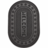 Black rubber oval anti-skid welcome door mat 15 x 23 inch
